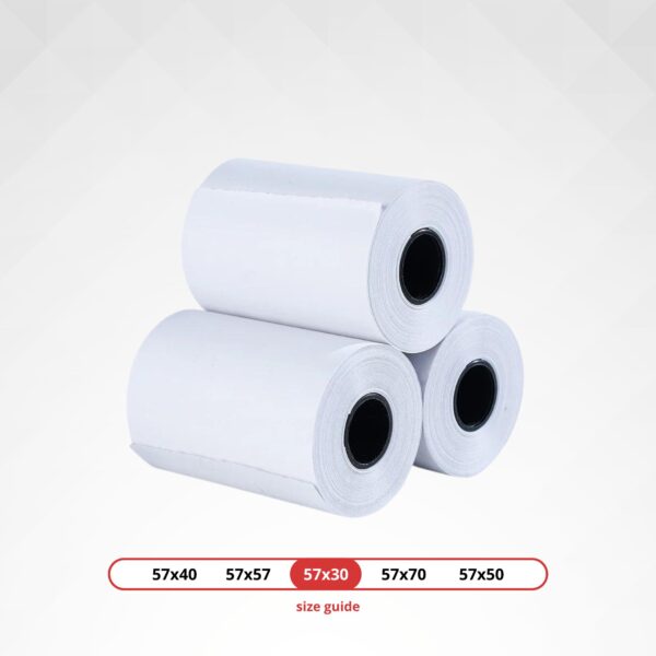 Front image of 57x30mm Thermal Till Rolls