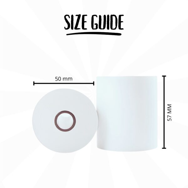 Size guide for 57x50mm till rolls